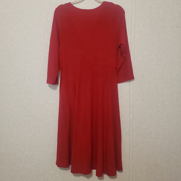 TORRID. KNIT FAUX WRAP RED DRESS...SIZE:1 - Picture 5 of 10
